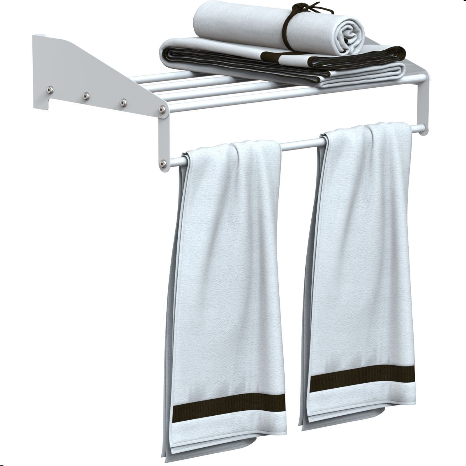 Suporte para Toalha de Banho Toalheiro Hotel Branco Tallin - 5