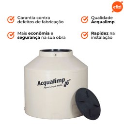 Caixa de Água Limpa 1750l Tampa Click Bege Acqualimp - 5