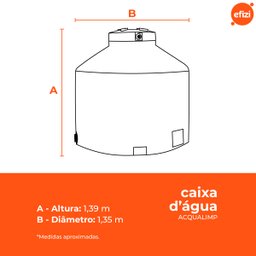 Caixa de Água Limpa 1750l Tampa Click Bege Acqualimp - 3