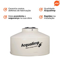 Caixa de Água Limpa 1000l Tampa Click Bege Acqualimp - 5