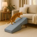 Ver imagem 3 de Rampa Puff Escada Pet Movel Cachorro Gato Linho Grafite
