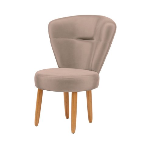 Cadeira Estofada para Sala de Jantar Decorativa Moderna Sala de Espera Pés de Madeira Resistente
