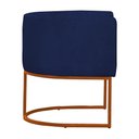Ver imagem 3 de Poltrona Reforçada Decorativa Sala Estar Jantar Gabriela Base Ferro Bronze Suede Azul Marinho