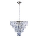 Ver imagem 1 de Lustre Pendente Cristal Legítimo Sala de Jantar Luxo Fasano 50cm Bivolt:prateado/bivolt