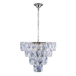 Lustre Pendente Cristal Legítimo Sala de Jantar Luxo Fasano 50cm Bivolt:prateado/bivolt - 1