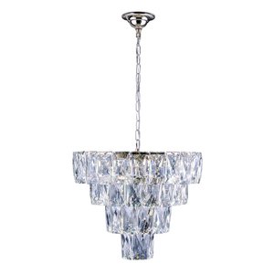 Lustre Pendente Cristal Legítimo Sala de Jantar Luxo Fasano 50cm Bivolt:prateado/bivolt