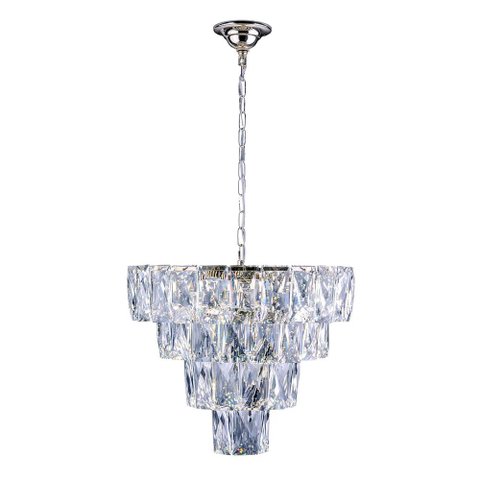 Lustre Pendente Cristal Legítimo Sala de Jantar Luxo Fasano 50cm Bivolt:prateado/bivolt