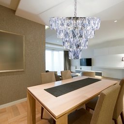 Lustre Pendente Cristal Legítimo Sala de Jantar Luxo Fasano 50cm Bivolt:prateado/bivolt - 2