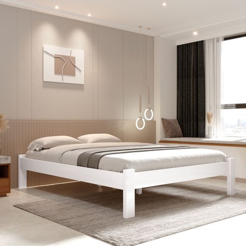 Cama Turca Queen Size Madeira Maciça Cor Branco Transforme Seu Espaço com Conforto e Elegância
