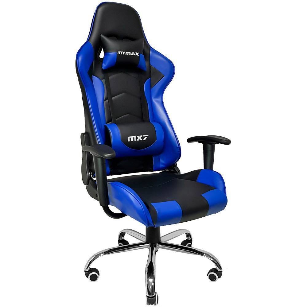 Cadeira Gamer Mymax Mx7 Giratória Preta/Azul - 1
