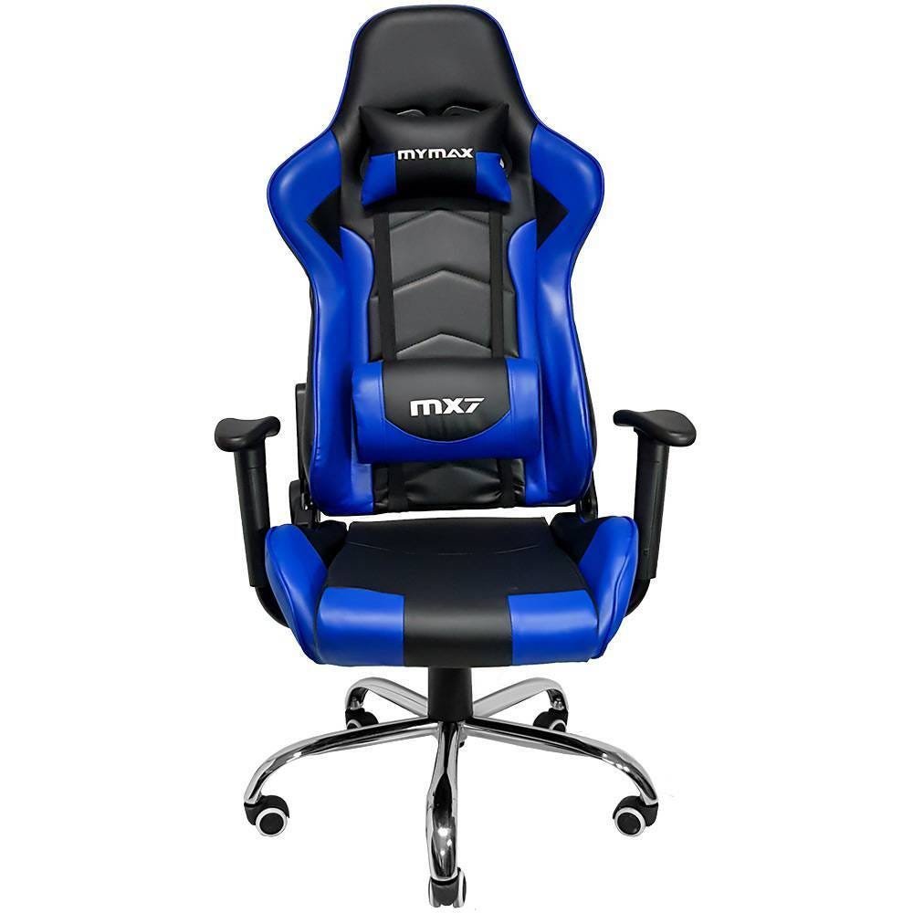 Cadeira Gamer Mymax Mx7 Giratória Preta/Azul - 2