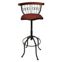 Ver imagem 1 de Banqueta Bistrô Regulável Giratória de Madeira e Ferro