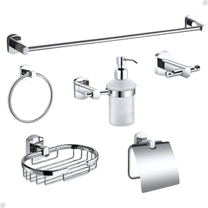 Kit Acessórios para Banheiro Redondo Metal Cromado 6 Peças