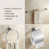 Kit Acessórios para Banheiro Redondo Metal Cromado 6 Peças - 4