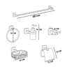 Kit Acessórios para Banheiro Redondo Metal Cromado 6 Peças - 6