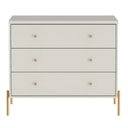 Ver imagem 2 de Cômoda Jasper 3g Off-white Fosco com Dourado