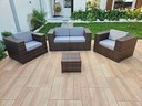 Ver imagem 1 de Conjunto de Sofá e Poltronas Quadrado Jardim Varanda Fibra Sintética