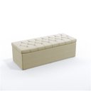 Ver imagem 3 de Kit Cabeceira Decorativa Para Cama Box Pegasus e Calçadeira Sagitarius 160 Para Cama Queen Sued Bege