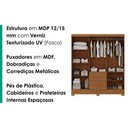 Ver imagem 2 de Guarda Roupa Casal Primor 6 Portas 2 Gavetas MDP Cinamomo Milani Movelaria