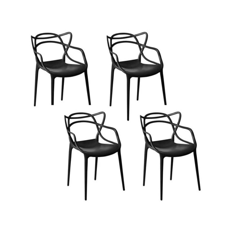 Kit 4 Cadeira Allegra Sala de Jantar Preto -