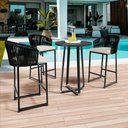 Ver imagem 3 de Kit 02 Banqueta Para Área Gourmet Cozinha Varanda Corda Náutica Sunset D04 Preto - Lyam Decor