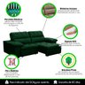 Sofa Retratil Reclinavel 2 Lugares 2,40 Crystal Veludo Verde Lansofbr Lansof Brasil - 6