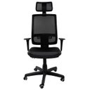 Ver imagem 2 de Cadeira Presidente Brizza Giratória Backsystem Nr17 com Braço 3d Assento Poliéster Plaxmetal Preta