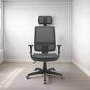 Ver imagem 1 de Cadeira Presidente Brizza Giratória Backsystem Nr17 com Braço 3d Assento Poliéster Plaxmetal Preta