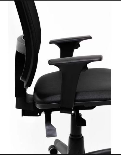 Cadeira Presidente Brizza Giratória Backsystem Nr17 com Braço 3d Assento Poliéster Plaxmetal Preta - 3