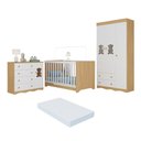 Ver imagem 2 de Quarto de Bebê Completo com Berço Americano 3 em 1 e Colchão Incluso Flor Multimóveis MP4934
