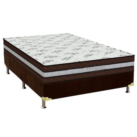 Cama Box Casal: Colchão Molas MasterPocket Ensacadas Orthoflex Seleto + Base CRC Suede Brown(138x188