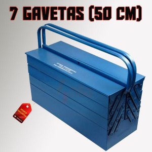 Caixa de Ferramentas 50cm 7 Gavetas Azul com Alça Superior Marcon