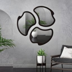 Conjunto 3 Espelhos Orgânicos Moldura MDF Miraggio - 2