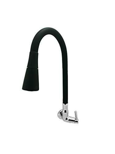 Torneira Gourmet Cozinha Flexível Cone 2 Jatos Preto Parede C51 - 2