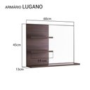 Ver imagem 3 de Armário para Banheiro Lugano Suspenso Espelheira MDP 60cm Nogal Mercado Das Prateleiras