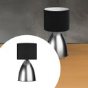 Ver imagem 3 de Luminária de Mesa Abajur Bojudo Escovado Alumínio Bivolt com Cúpula Tecido Algodão