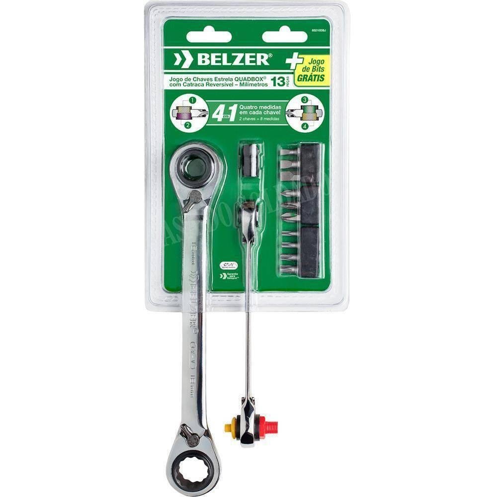 Jogo De Chaves Quadbox 8 A 19mm 13 Peças - Belzer Menor preço em Jogo De Chaves Quadbox 8 A 19mm 13 Peças - Belzer