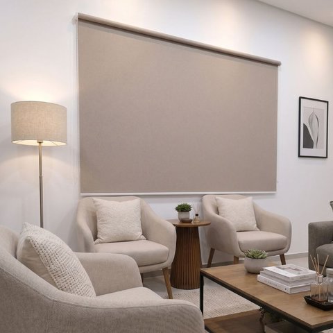 Cortina Persiana Rolo Blackout - Largura 0,80 x 1,20 Altura - Bege