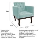 Ver imagem 5 de Kit Diva Recamier Juliana 140cm Lado Direito e 02 Poltronas Classic Suede Azul Tiffany - Amarena Móv