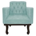 Ver imagem 7 de Kit Diva Recamier Juliana 140cm Lado Direito e 02 Poltronas Classic Suede Azul Tiffany - Amarena Móv