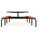 Ver imagem 3 de Mesa para Refeitório Fixa 8 Lugares Mdp Branco de 25 Mm - Assento Vermelho - 50103
