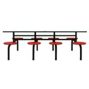 Ver imagem 2 de Mesa para Refeitório Fixa 8 Lugares Mdp Branco de 25 Mm - Assento Vermelho - 50103