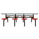 Ver imagem 2 de Mesa para Refeitório Fixa 8 Lugares MDP Branco de 25 mm - Assento Vermelho - 50103