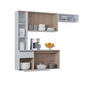 Ver imagem 4 de Armário de Cozinha Mel Suspensa Compacta com Balcão 163cm Mdf Damasco Poquema Móveis