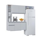 Ver imagem 3 de Armário de Cozinha Mel Suspensa Compacta com Balcão 163cm Mdf Damasco Poquema Móveis