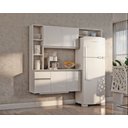 Ver imagem 1 de Armário de Cozinha Mel Suspensa Compacta com Balcão 163cm Mdf Damasco Poquema Móveis