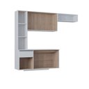 Ver imagem 4 de Armário de Cozinha Mel Suspensa Compacta com Balcão 163cm Mdf Damasco Poquema Móveis