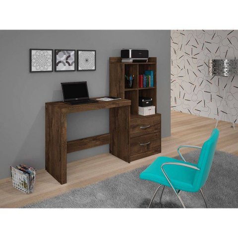 Escrivaninha/Mesa de Notebook com Prateleiras Alana Cacau JCM Movelaria