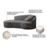 Divã Recamier Curvo Sala de Estar Recepção Inglaterra 180cm Lado Esquerdo Linho Adj Decor Cinza - 7