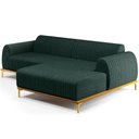 Ver imagem 1 de Sofá 6 Lugares com Chaise Direito Sala Estar Molino 350cm D02 Linho Verde Musgo C-117 - Lyam Decor